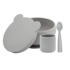 Набор силиконовой посуды для кормления Minikoioi BLW Set I - Powder Grey