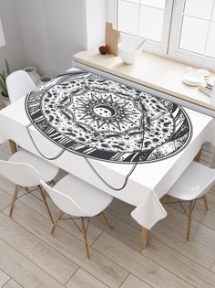 Скатерть прямоугольная JoyArty "Винтажная астрология" из сатена, 120x145 см
