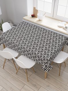 Скатерть прямоугольная JoyArty "Геометрические плюсы" из сатена, 120x145 см