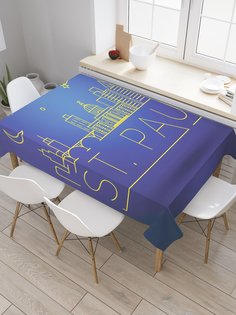 Скатерть прямоугольная JoyArty "Абрис Сент-Пол" из сатена, 120x145 см