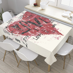 Скатерть прямоугольная JoyArty "Потертая любовь" из сатена, 120x145 см