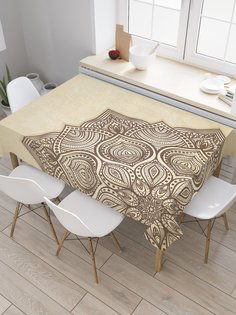 Скатерть прямоугольная JoyArty "Край мандалы" из сатена, 120x145 см