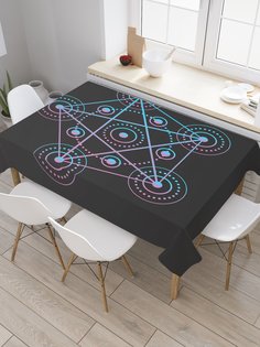 Скатерть прямоугольная JoyArty "Сакральная геометрия" из сатена, 120x145 см