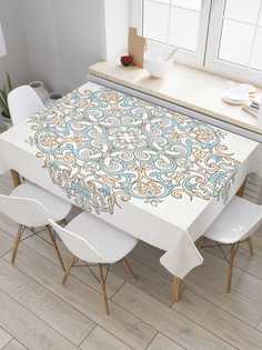 Скатерть прямоугольная JoyArty "Фигурные завитки" из сатена, 120x145 см