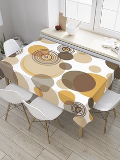 Скатерть прямоугольная JoyArty "Векторные диски" из сатена, 180x145 см