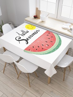 Скатерть прямоугольная JoyArty "Арбузное лето" из сатена, 120x145 см