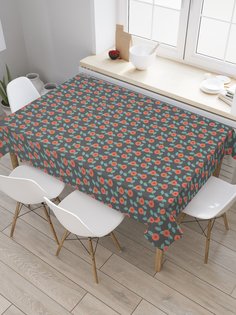 Скатерть прямоугольная JoyArty "Цветочные волны" из сатена, 120x145 см