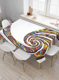 Скатерть прямоугольная JoyArty "Модерные завитки" из сатена, 180x145 см