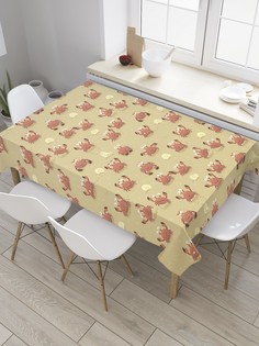 Скатерть прямоугольная JoyArty "Забавные крабы" из сатена, 120x145 см