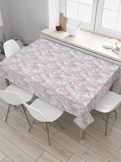 Скатерть прямоугольная JoyArty "Перьевые ветки" из сатена, 120x145 см