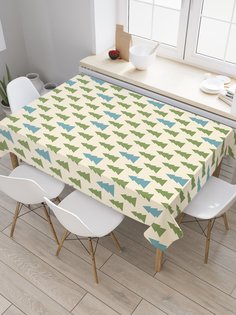 Скатерть прямоугольная JoyArty "Строгая геометрия елок" из сатена, 120x145 см