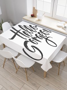 Скатерть прямоугольная JoyArty "Комплимент красотке" из сатена, 120x145 см