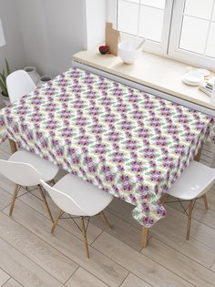 Скатерть прямоугольная JoyArty "Цветы анемоны" из сатена, 120x145 см