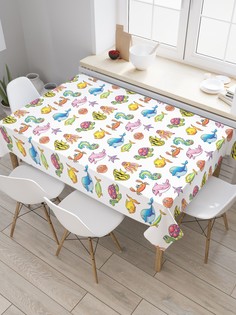 Скатерть прямоугольная JoyArty "Морское разнообразие" из сатена, 120x145 см