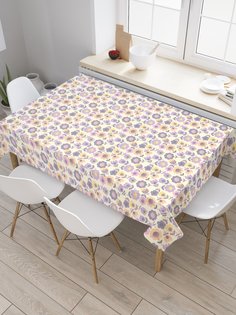 Скатерть прямоугольная JoyArty "Цветочный пэчворк" из сатена, 120x145 см