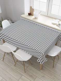 Скатерть прямоугольная JoyArty "Мелкие кубы" из сатена, 120x145 см