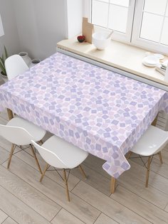 Скатерть прямоугольная JoyArty "Разбросанные квадраты" из сатена, 120x145 см