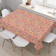 Скатерть прямоугольная JoyArty "Треугольные зигзаги" из сатена, 120x145 см