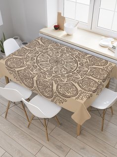 Скатерть прямоугольная JoyArty "Античная мандала" из сатена, 120x145 см