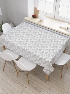 Скатерть прямоугольная JoyArty "Отпечаток листьев" из сатена, 120x145 см