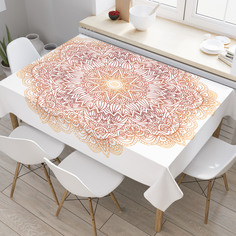 Скатерть прямоугольная JoyArty "Мандала зентангл" из сатена, 120x145 см