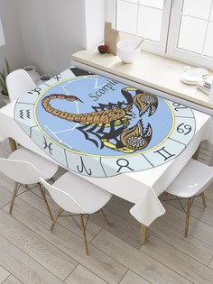 Скатерть прямоугольная JoyArty "Скорпион в гороскопе" из сатена, 120x145 см