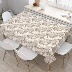 Скатерть прямоугольная JoyArty "Графические колибри" из сатена, 120x145 см