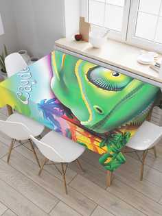 Скатерть прямоугольная JoyArty "Хамелеон Кайден" из сатена, 120x145 см