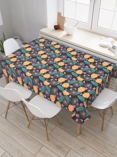 Скатерть прямоугольная JoyArty "Тропическая ночь" из сатена, 120x145 см