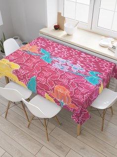 Скатерть прямоугольная JoyArty "Разнообразие цветов" из сатена, 120x145 см