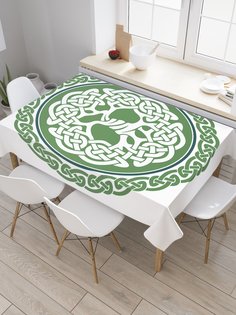 Скатерть прямоугольная JoyArty "Ирландский узел" из сатена, 120x145 см