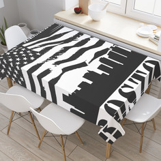 Скатерть прямоугольная JoyArty "Графический Бостон" из сатена, 120x145 см