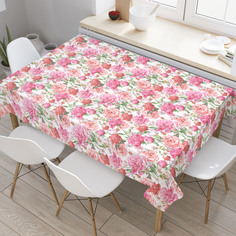 Скатерть прямоугольная JoyArty "Натуральность акварельных цветов" из сатена, 120x145 см