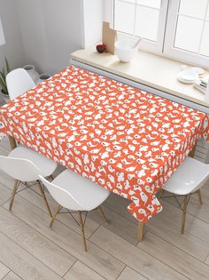 Скатерть прямоугольная JoyArty "Пугающие привидения" из сатена, 120x145 см