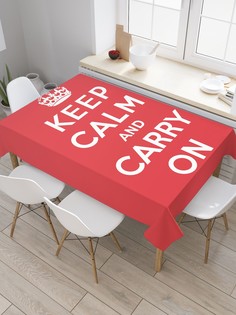 Скатерть прямоугольная JoyArty "Сохраняйте спокойствие и продолжайте" 120x145 см