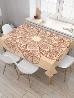 Скатерть прямоугольная JoyArty "Абстрактная мандала дудл" из сатена, 120x145 см