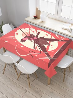 Скатерть прямоугольная JoyArty "Ниндзя с мечом" из сатена, 120x145 см