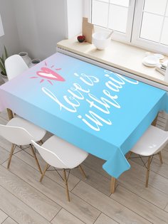 Скатерть прямоугольная JoyArty "Любовь витает везде" из сатена, 120x145 см