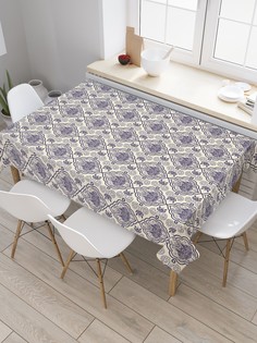 Скатерть прямоугольная JoyArty "Дамасский вектор" из сатена, 120x145 см