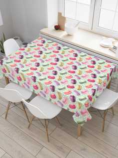 Скатерть прямоугольная JoyArty "Мир пирожных" из сатена, 120x145 см