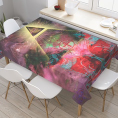 Скатерть прямоугольная JoyArty "Коты у пирамиды" из сатена, 120x145 см