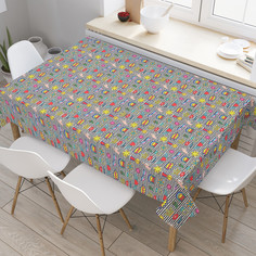 Скатерть прямоугольная JoyArty "Символы поп-арт" из сатена, 120x145 см