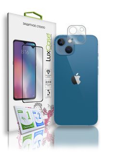 Защитное стекло LuxCase на камеру Apple iPhone 13, Полноклеевое, Прозрачная рамка, 83176