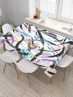 Скатерть прямоугольная JoyArty "Абстрактные мазки" из сатена, 120x145 см