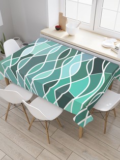 Скатерть прямоугольная JoyArty "Абстракция плавных линий" из сатена, 120x145 см