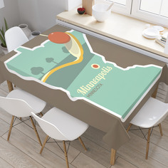 Скатерть прямоугольная JoyArty "Миннеаполис штат миннесота" из сатена, 120x145 см