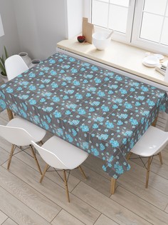 Скатерть прямоугольная JoyArty "Сорванные незабудки" из сатена, 120x145 см