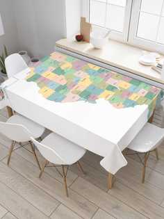 Скатерть прямоугольная JoyArty "Карта Штат Иллинойс" из сатена, 120x145 см