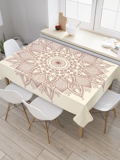 Скатерть прямоугольная JoyArty "Мандала в японском стиле" из сатена, 120x145 см