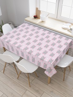 Скатерть прямоугольная JoyArty "Парочка влюбленных мышек" из сатена, 120x145 см